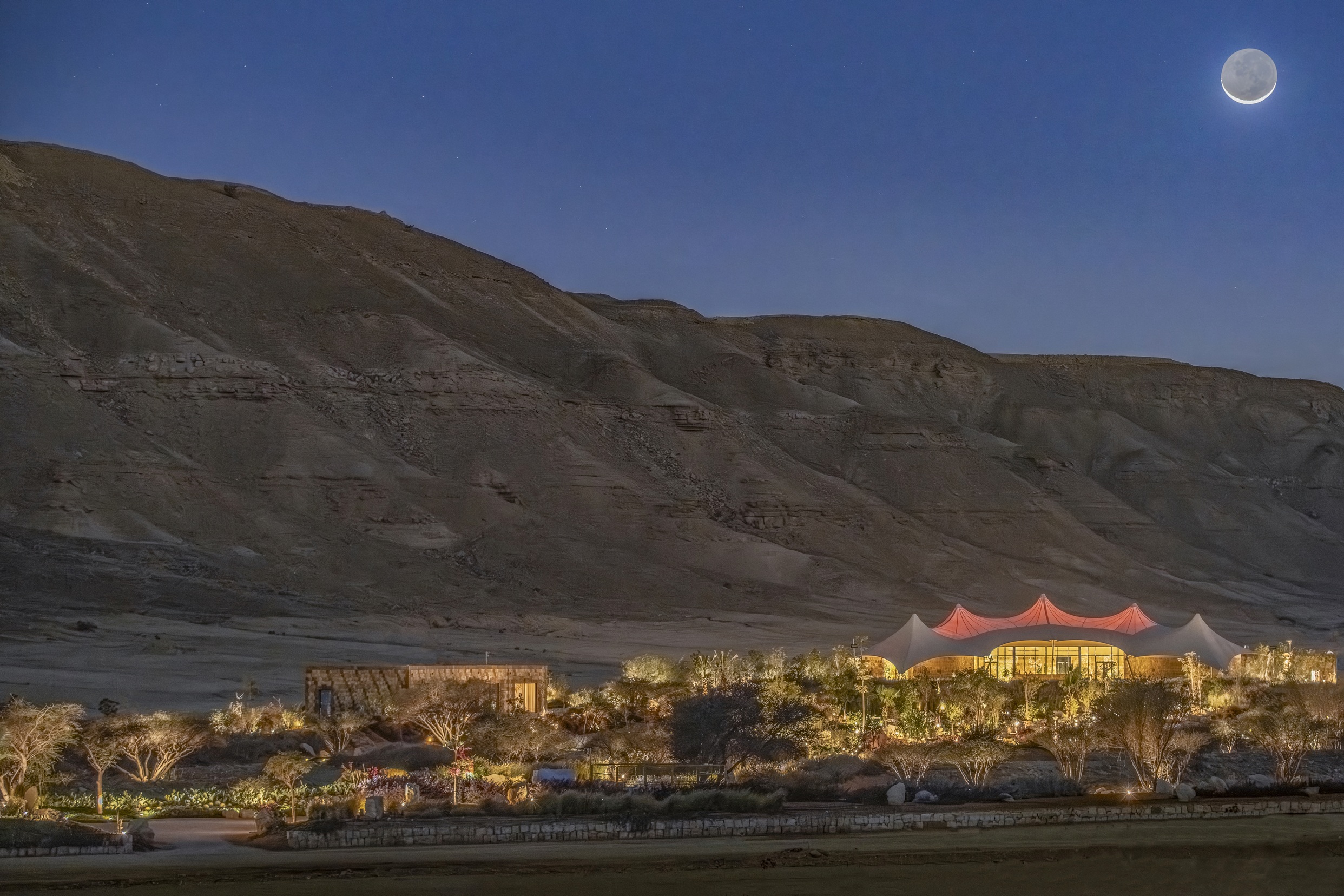 The Enclave retreat in Dirab beneath the moon